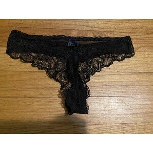 NWT Rachel Roy Black Thong Panties Women's Size M